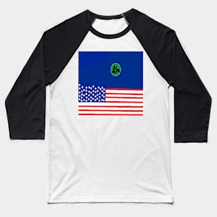 Sporty USA Design on White Background Baseball T-Shirt